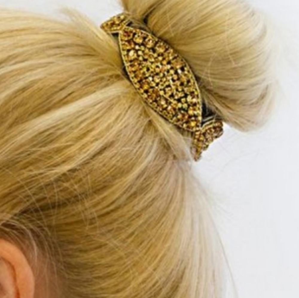 ✨Anthro Boho Jeweled Gold Headband🎀 - Picture 3 of 4